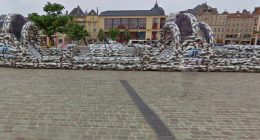 Inflatable obstacle course in Place de la République, Metz.