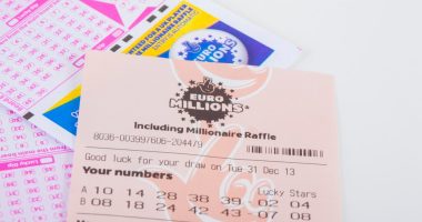 EuroMillions lottery ticket with numbers and raffle code.