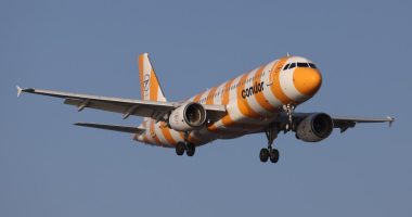 Condor Airlines Airbus A320-214 in flight.
