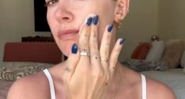 TikTok star Avery Woods applying face cream.