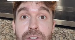 Sydney-based comedian Tom Cashman (pictured), has caused a stir online after seeing this very bold claim at Wellington International Airport in New Zealand