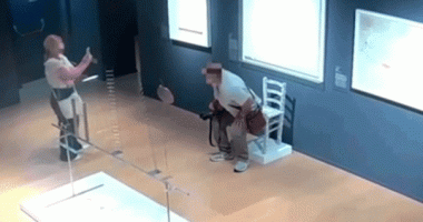 Tourist caught-on-camera smashing crystal-studded ‘Van Gogh’ chair at art museum