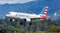 American Airlines Airbus A319 landing.