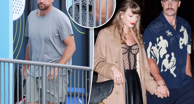 Travis Kelce gives nod to Taylor Swift with surprising item in gym bag
