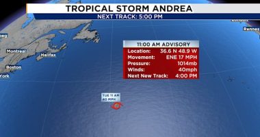 Tropical Storm Andrea forms, marking 1st named storm of 2025 Atlantic hurricane season