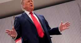 President Donald Trump walking at the G7 summit.