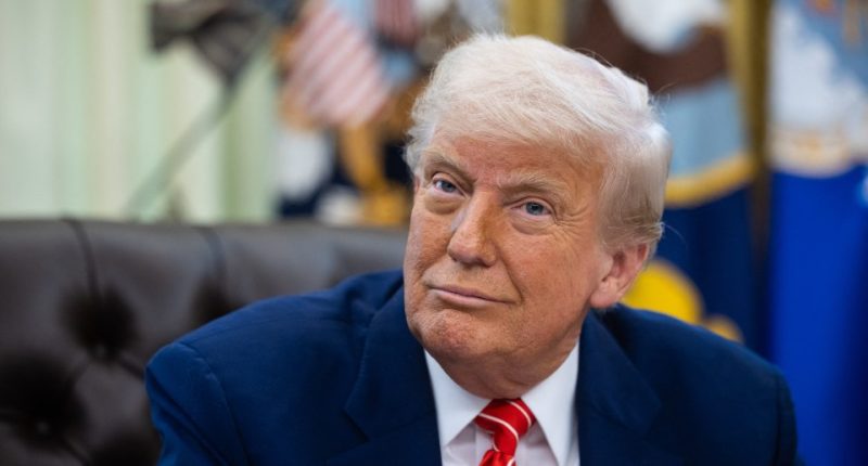 President Donald Trump at a press conference.