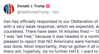 Trump thanks Iran after attack on US military base