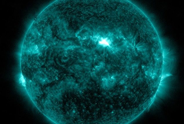 A powerful solar flare erupted from the sun on Tuesday, prompting warnings from NASA about potential blackouts and communication disruptions