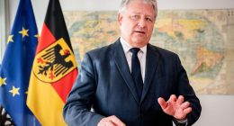Bruno Kahl, President of the German Federal Intelligence Service, being interviewed.