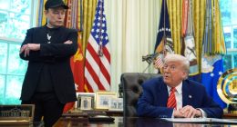 President Donald Trump and Elon Musk in the Oval Office.
