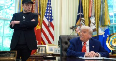 President Donald Trump and Elon Musk in the Oval Office.