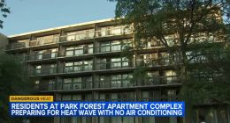 With Extreme Heat Warning in effect for Cook County, temperature rising Autumn Ridge Apartments in Park Forest without AC