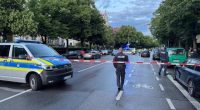 Police officers at a crime scene.