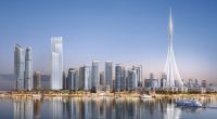 Rendering of Dubai Creek Harbour with The Tower at Dubai Creek.