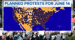 Saturday’s “No Kings” day of defiance is credited to the 50501 Movement, a grassroots organization. The name “stands for 50 states, 50 protests, one movement,” according to the group’s website.