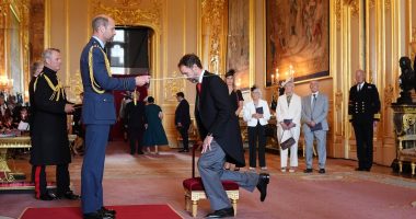 Arise, Sir Gareth! Former England boss Southgate receives knighthood from Prince William at Windsor Castle for services to football after guiding Three Lions to TWO Euros finals