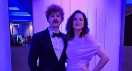 Aussie Olympic cult hero Raygun dazzles as she makes surprise appearance at glamorous sports ball