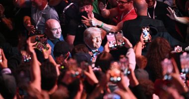 Donald Trump arrives at UFC 316 with one-man entourage Dana White months after sitting cageside with Elon Musk