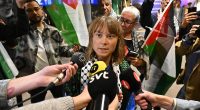 Greta Thunberg's angry reaction when she is asked about some of 'freedom flotilla' group's support for Hamas and Hezbollah as she lands in Sweden