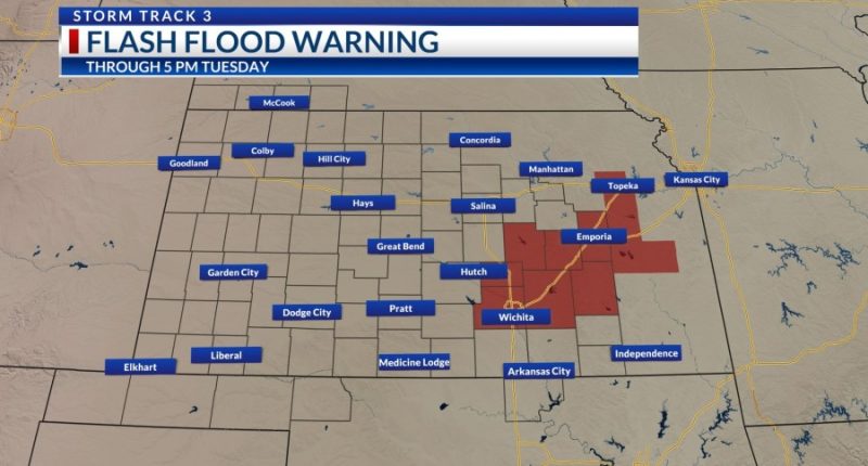 Heavy rain causing flash flooding in parts of Kansas