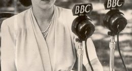 A young Princess Elizabeth about to give a radio speech on her 21st birthday during the royal tour of South Africa in 1947