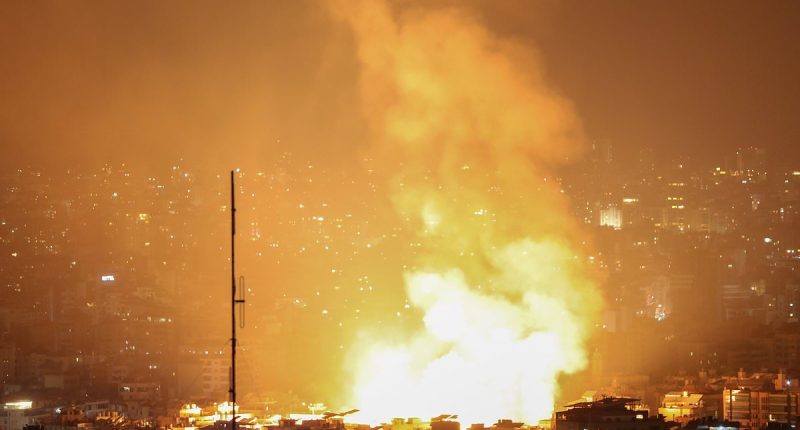 Israeli airstrikes rain down in Beirut after IDF urged civilians to evacuate as it targeted 'Hezbollah's underground drone factories hidden in the heart of neighbourhoods'