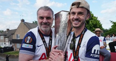 James Maddison breaks his silence after Ange Postecoglou's sacking as Tottenham star follows team-mates in sending message to former boss