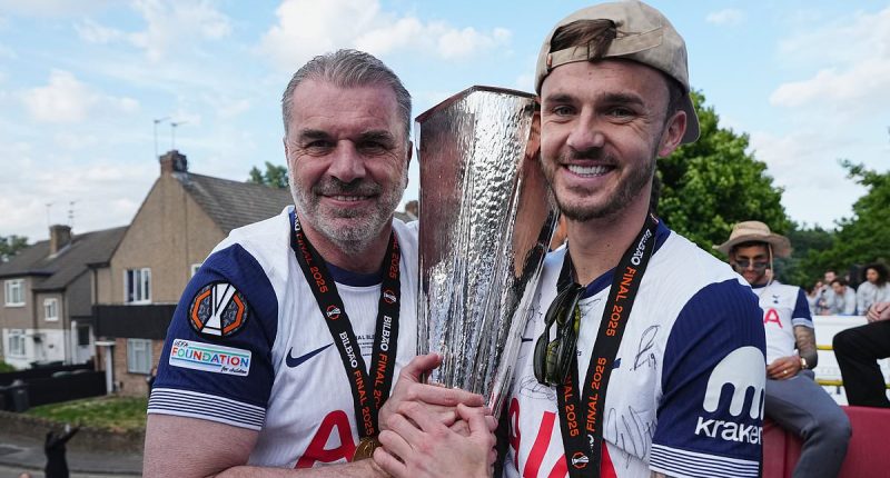 James Maddison breaks his silence after Ange Postecoglou's sacking as Tottenham star follows team-mates in sending message to former boss