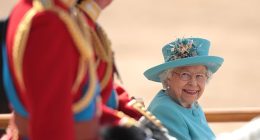 Queen Elizabeth II's Trooping the Colour appearance in 2018 (pictured) has drawn comparisons to the Princess of Wales at yesterday's celebration