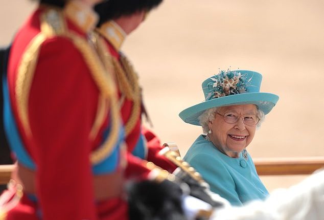 Queen Elizabeth II's Trooping the Colour appearance in 2018 (pictured) has drawn comparisons to the Princess of Wales at yesterday's celebration