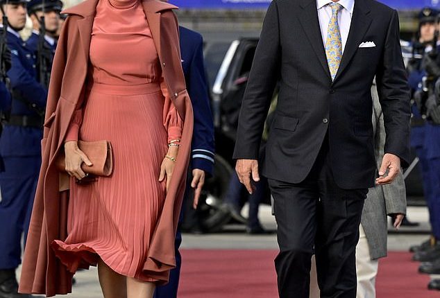 King Philippe and Queen Mathilde of Belgium are stranded in Chile due to technical issues with their plane (seen before attempting to depart on Thursday)