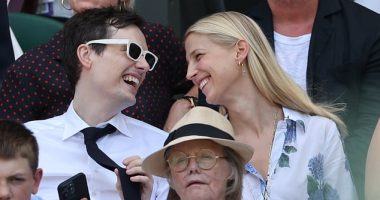 Robert Denning and Lady Gabriella Kingston (both pictured) appeared to be enjoying their day out at Wimbledon