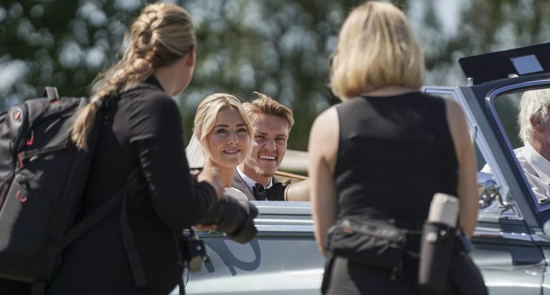 Martin Odegaard and his stunning wife Helene Spilling get married in Norway seven months after privately tying the knot... as Bukayo Saka and Arsenal team-mates lead wedding party