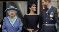 Harry and Meghan, pictured with the Queen on the Buckingham Palace balcony in July 2018, insisted they had the late monarch's permission to use her childhood nickname for their daughter
