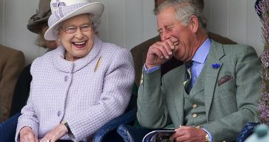 Queen Elizabeth II and the then-Prince Charles at the 2012 Braemar Highland Gathering