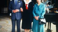 Princess Diana chose a sailor suit from the Bellville Sassoon's ready-to-wear collection for her first official portrait with Prince Charles and Queen Elizabeth