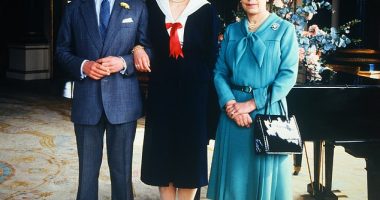Princess Diana chose a sailor suit from the Bellville Sassoon's ready-to-wear collection for her first official portrait with Prince Charles and Queen Elizabeth