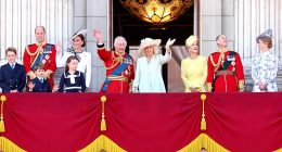 It is that time of year again, when tens of thousands of people mass down The Mall and millions more watch on television as the King celebrates his official birthday at Trooping the Colour. Above: The King and Queen and other senior royals on the Buckingham Palace balcony at last year's event