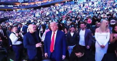 Trump attends UFC championship fight in New Jersey, taking a break from Musk feud for cage fights