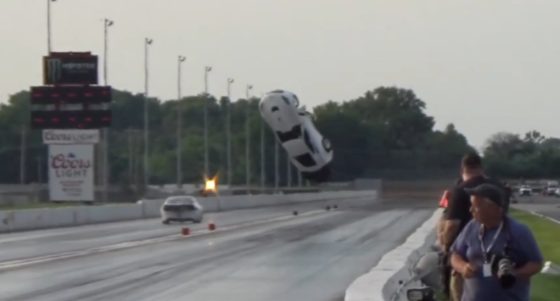 Video: Drag racer survives frightening airborne crash in Illinois