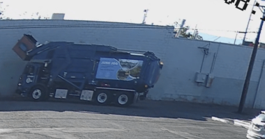 Videos show man in dumpster getting dumped into waste truck