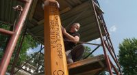 Why a Minneapolis neighborhood sharpens a giant pencil every year