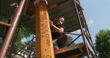 Why a Minneapolis neighborhood sharpens a giant pencil every year