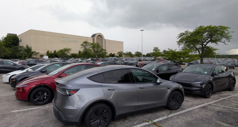 Why hundreds of Teslas are parked outside Dillard's in Missouri