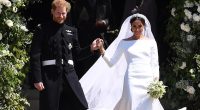 Prince Harry and Meghan Markle leave St George's Chapel as the newly minted Duke and Duchess of Sussex in May 2018
