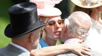 Zara Tindall pecks the King on the cheek as she warmly greets her uncle at Royal Ascot