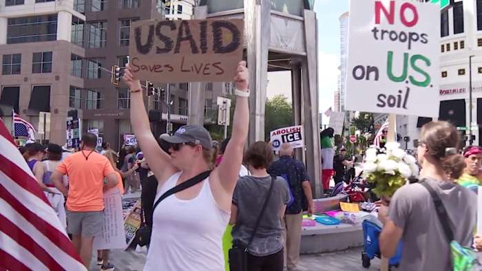 ‘Not the way America should be:’ Thousands rally in Orlando against Trump policies