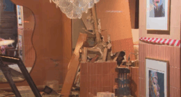 The ram-raid caused damage to the inside of the Essendon North nail bar.