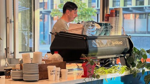 The Daily Cafe and Foodstore became inundated with journalists, visitors and cameramen hoping to score a hot coffee and breakfast before Erin Patterson's latest day in court.